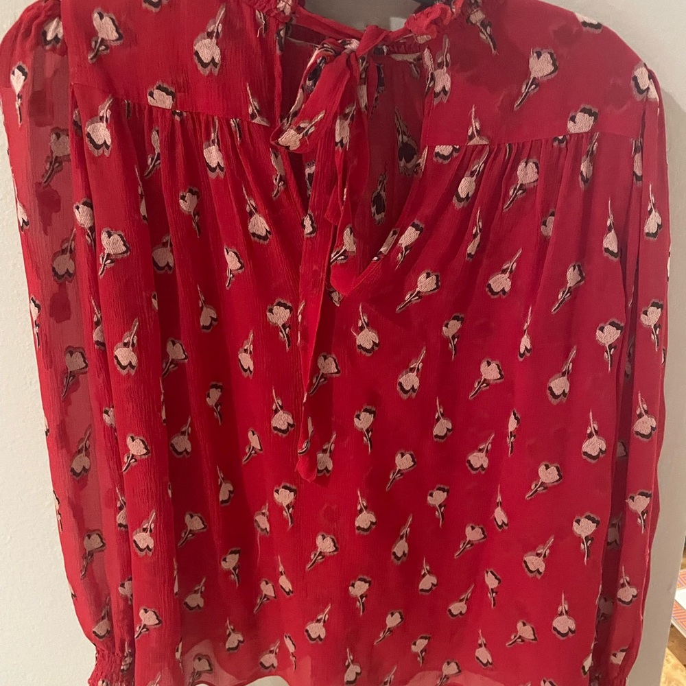 ba&sh Red Patterned Blouse - Picture 2 of 2
